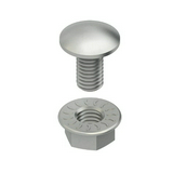 Lencsefejű csavar+anya M6x20mm 20mm kezeletlen nemesacél lapos kerek fejű FLM 6X20 E4 Niedax